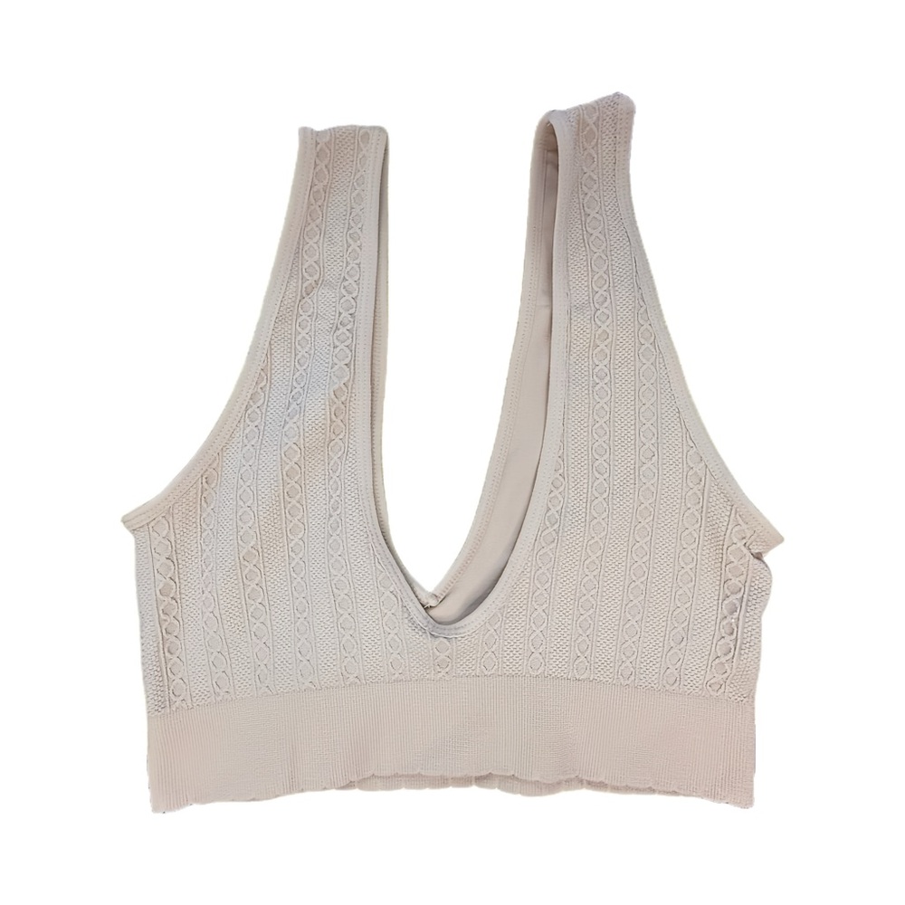 Capezio Seamless Wave Jacquard Bralettes. 2 Pack. Black / Tan. Size M - Picture 6 of 7